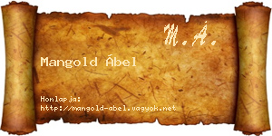 Mangold Ábel névjegykártya